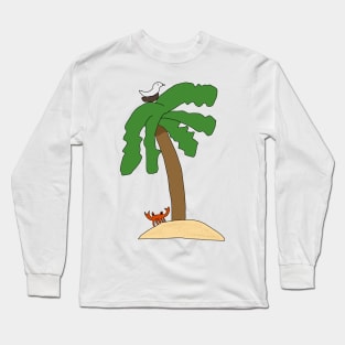 A Palm Tree on a Beach Long Sleeve T-Shirt